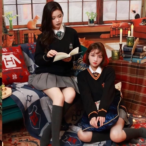 哈利波特同款毛衣背心霍格沃茨联名校服儿童男女制服V领马甲男女