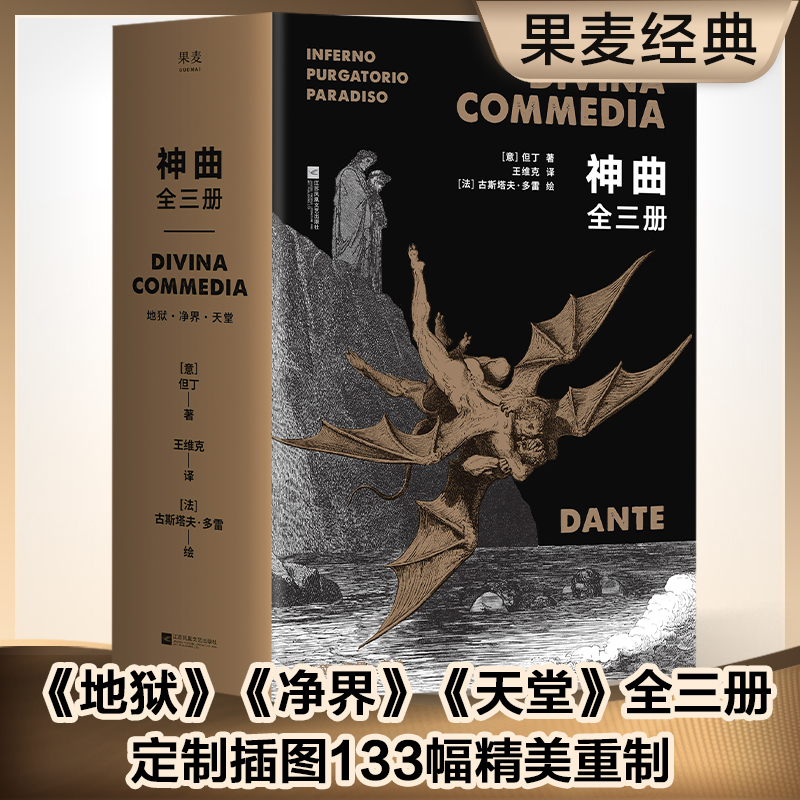 D神曲(全3册) 但丁 王维克经典译本 地狱 净界 天堂 收录古斯塔夫·多雷定制插图 欧洲的史诗 世界文学瑰宝 世界名著 果麦出品