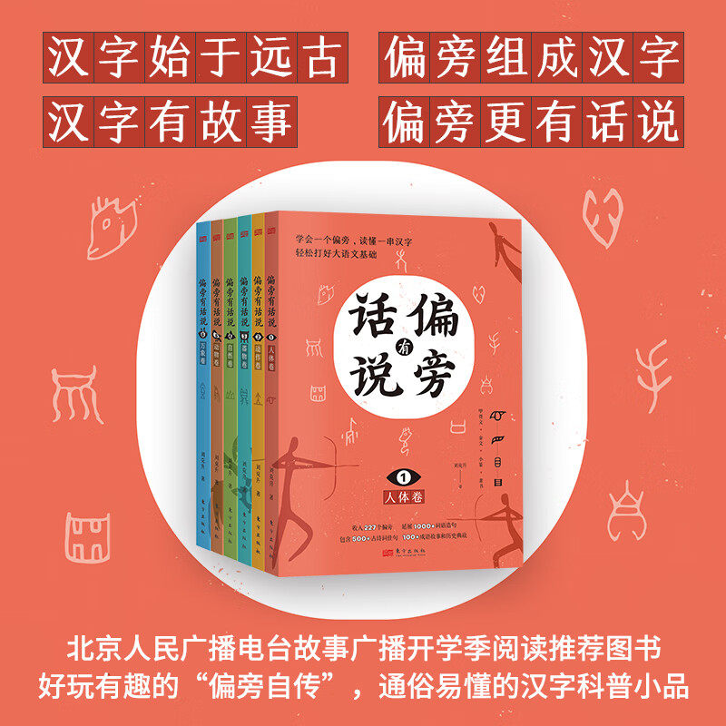 现货正版 偏旁有话说全6册 人体动作器物自然动物万象卷 刘克升 讲述汉字从形象到抽象从复杂到简单的演变过程 汉字组成东方出版社