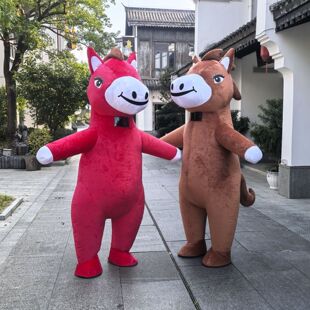 充气马卡通人偶服装年会行走演出活动表演道具新年生肖吉祥物玩偶