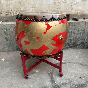 正宗黄牛皮大鼓椿木鼓战鼓堂鼓龙鼓18寸正品黄牛皮鼓真牛皮大音量