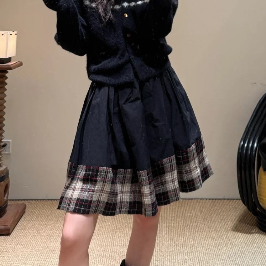 现货marchen撞色拼接天空岛半裙