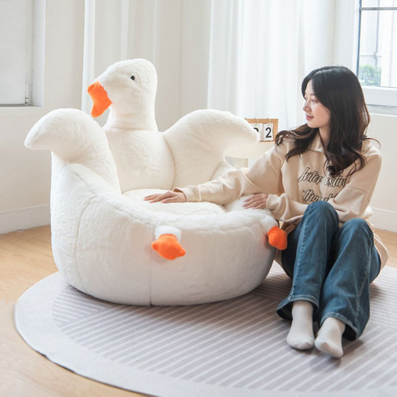 大白鹅懒人沙发创意儿童座椅可爱宝宝小沙发亲子玩偶豆袋沙发椅
