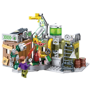 生化危机基地积木玩具男孩吃鸡精英生日礼物军事防御男孩8一12岁