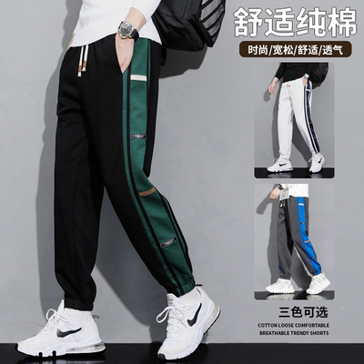 纯棉灰色卫裤男款2025新款休闲裤春秋季运动长裤潮牌青少年男裤子