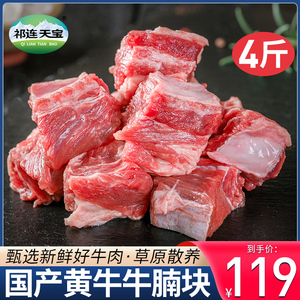 新鲜牛腩块2000g整切牛腩肉火锅食材家庭烤肉红烧牛腩牛肉块