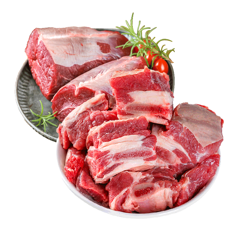 安格斯雪花牛肉粒整切牛肉块2斤