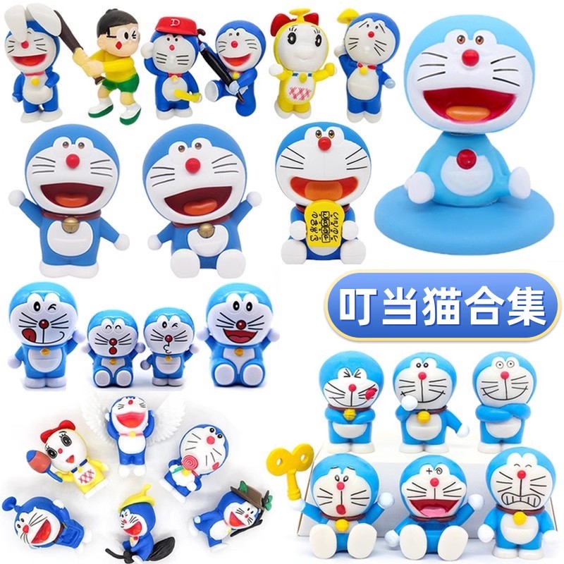 机器猫蛋糕装饰哆啦A梦公仔摆件叮当猫小叮当生日烘焙甜品台配件
