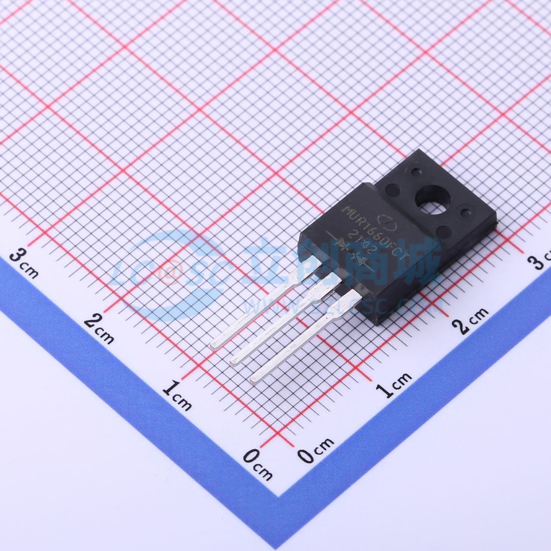 快恢复/高效率二极管 MUR1660FCT TO-220F-3 600V 8A GOOD-ARK(固