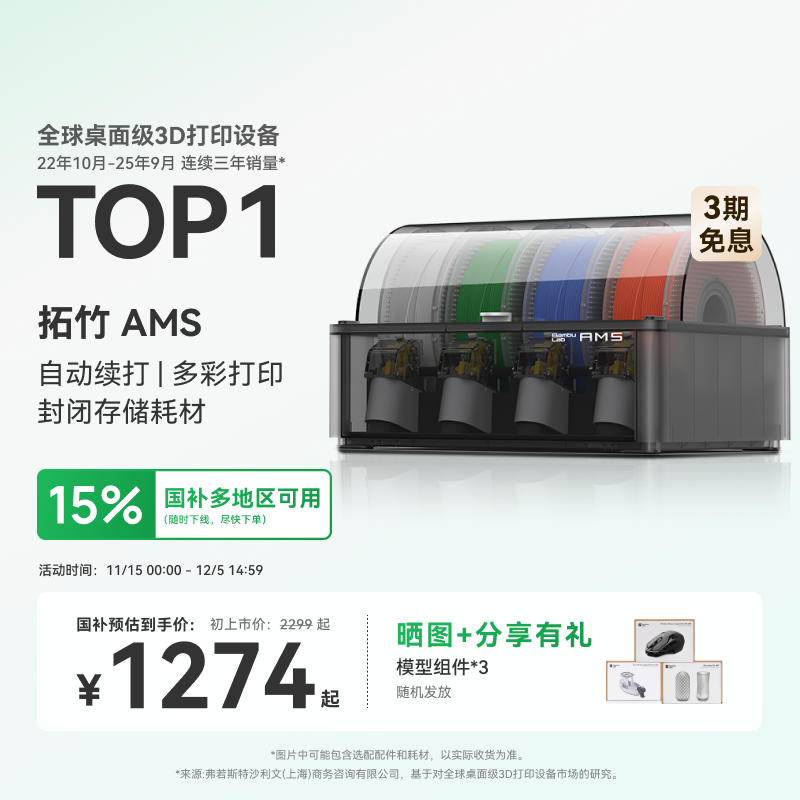 拓竹AMS多色自动供料系统