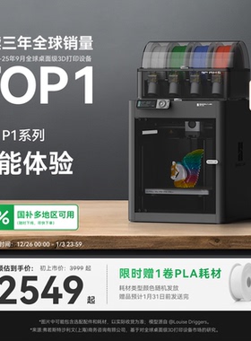 拓竹P1系列 3D打印机 桌面家用FDM 全自动调平 大尺寸多色高速 【大陆版】
