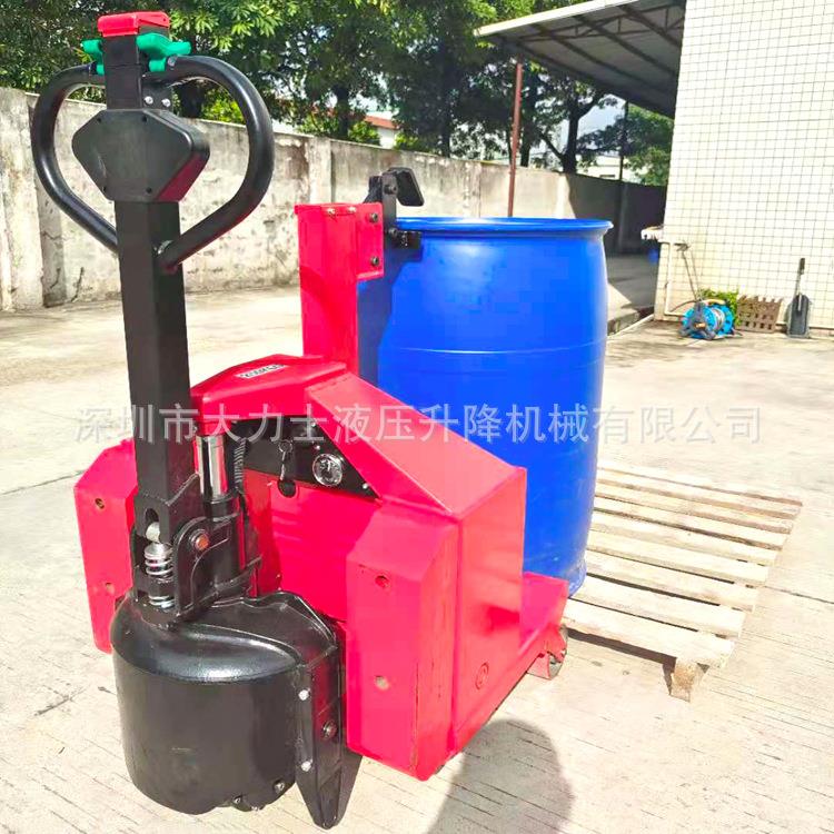 电动油桶搬运车自走式液压油桶车电动鹰嘴升高车翻转叉车