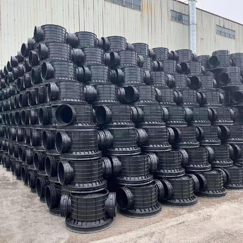 PE塑料复合成品污水流槽检查井盖井筒DN1000*300支管口沉泥检查井