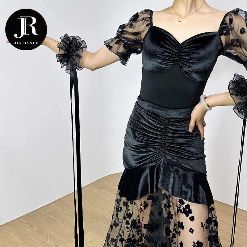 摩登舞袖飘国标舞表演手臂配饰飘带演出服手M腕花边袖飘