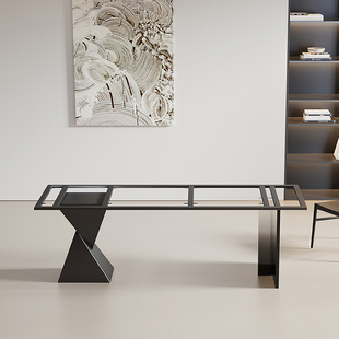 亚克力半悬空桌脚支架茶桌大理石岩板会议桌餐桌办公桌脚架支腿