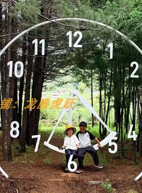 网红铁艺时钟秋千打卡美陈