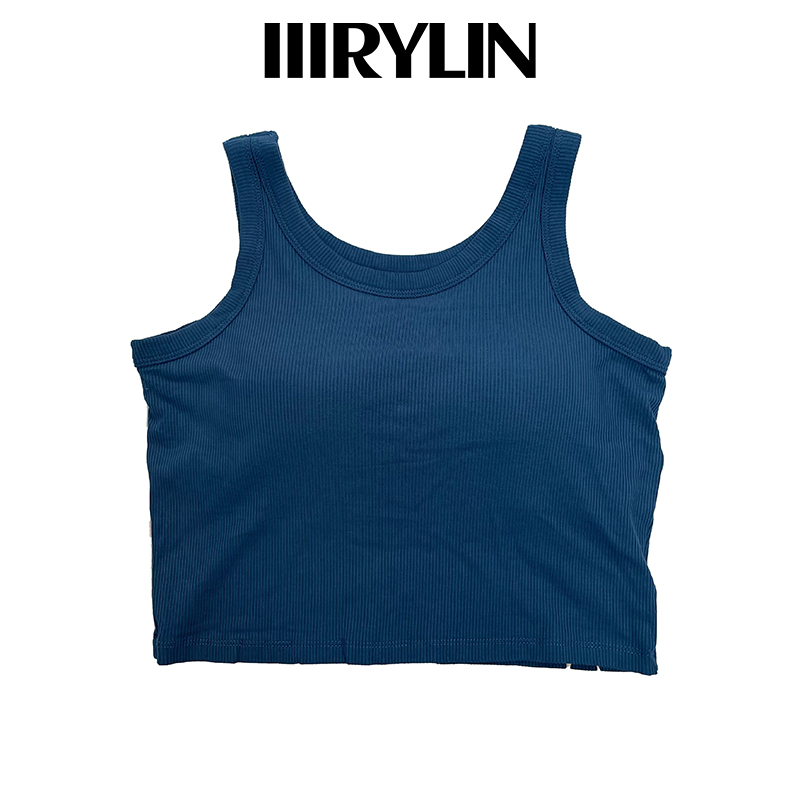 IIIRYLIN 弹力极简四季可穿通勤纯色短款含胸垫背带背心 IBDNB