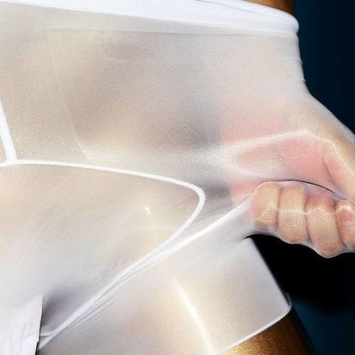 男士油亮丝袜内裤带U型囊包蛋带J套E隐形透明平角短裤三分裤头内