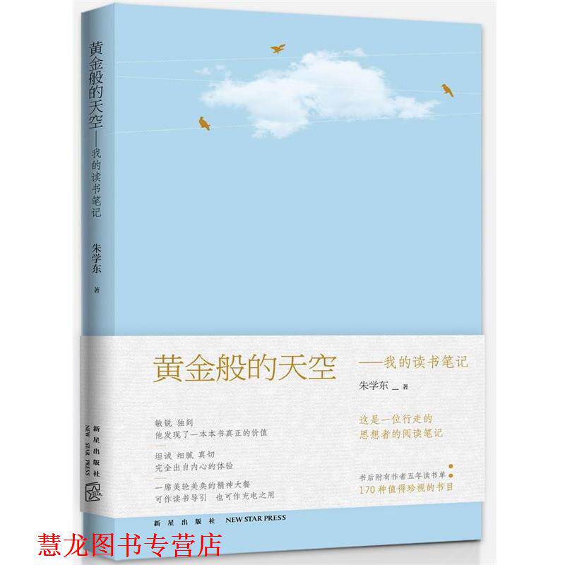 【正版书籍】 黄金般的天空:我的读书笔记 朱学东 新星出版社