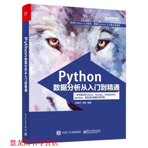 【正版书籍】 Python数据分析从入门到精通 张啸宇 李静 编著 电子工业出版社