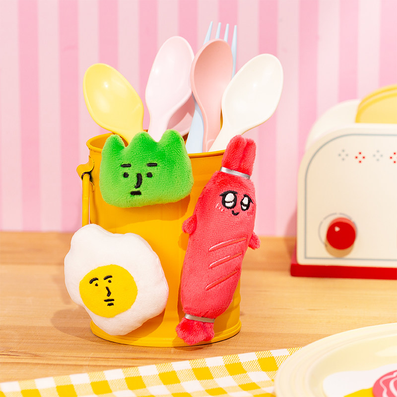 粉红兔子myfriend原创早餐系列冰箱贴套装可爱创意毛绒玩具装饰贴,模玩/动漫/周边/娃圈三坑/桌游,动漫毛绒/抱枕/坐垫,淘宝优惠券,粉丝福利购,淘宝优惠卷