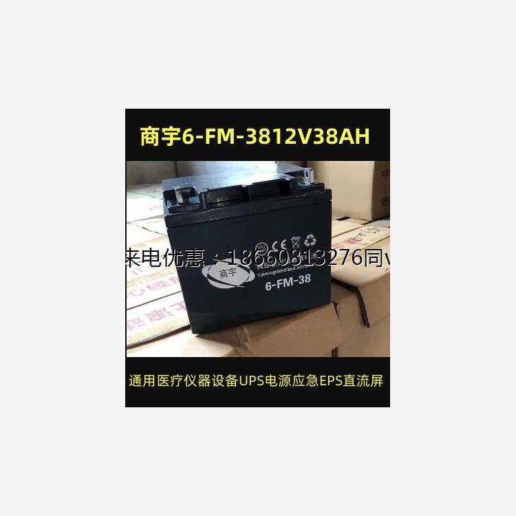 商宇6-FM-3812V38AH阀控密封铅酸蓄电池通用直流屏EPSUPS电源应急