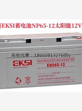 爱克赛EKSI蓄电池NP65-12太阳能12V65AH消防UPS电源直流屏EPS路灯