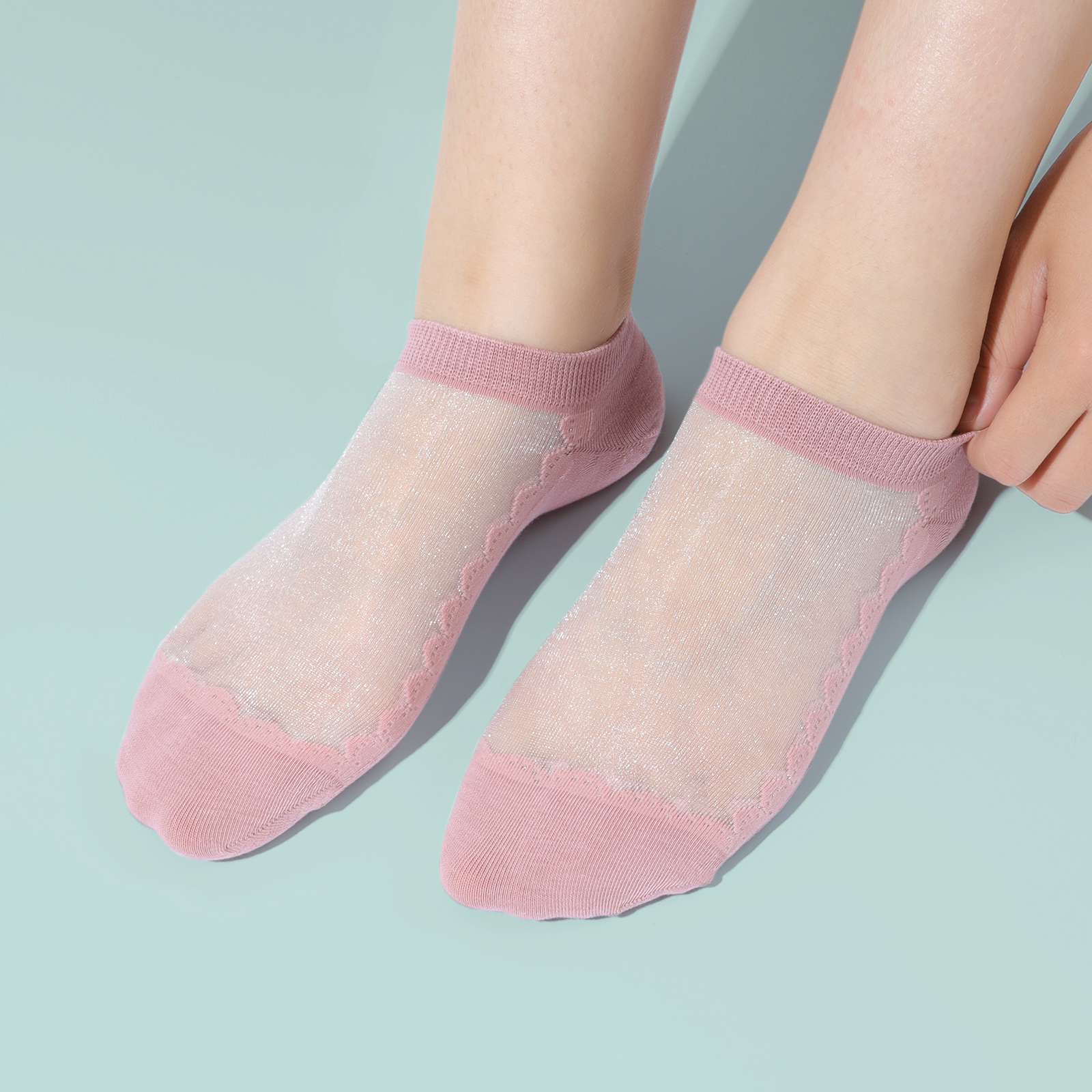 5双女士裸氨玻璃丝船袜女秋袜薄