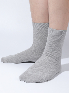 M商务双针格纹中高筒袜子男士春秋长袜休闲出街好穿搭SXBYM201502