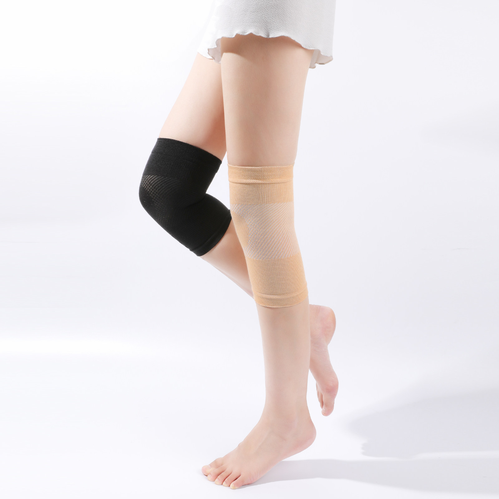 4双8片男女短款护膝袜套护膝盖