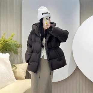 90白鸭绒羽绒服女2025新款 羽绒服泡芙感加厚 连帽收腰显瘦韩版