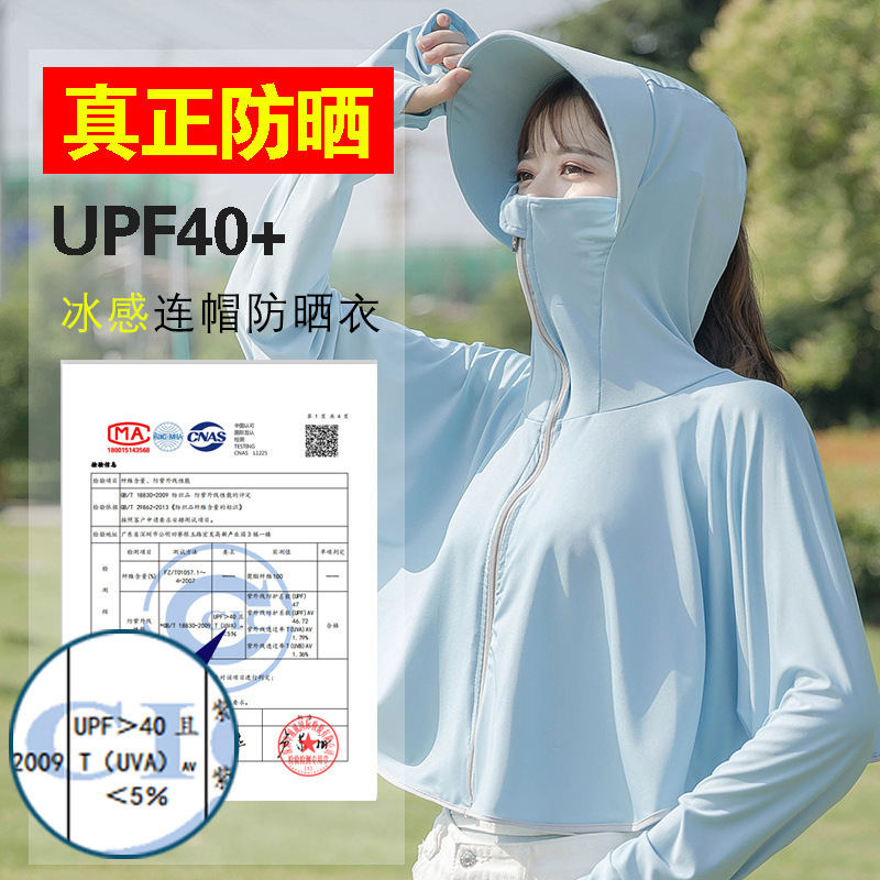 透气长袖披肩蝙蝠衫（upf50+冰丝夏季防紫外线男女户外轻薄款）-第5张图片-提都小院