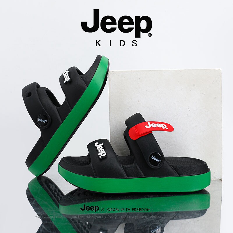jeep简约儿童四季踩屎感凉拖鞋