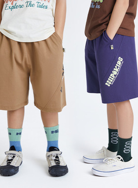 mipo SS24夏装 儿童宽松短裤男童薄款运动裤子女童纯棉2025新款