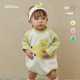 papa爬爬春季 男女宝宝插肩袖 爬服连体衣婴儿可爱贴布绣外出哈衣