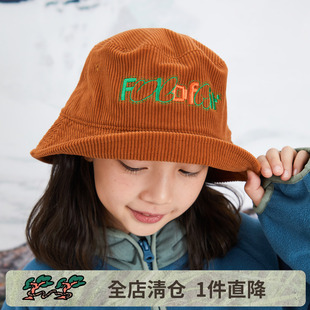 mipo冬装儿童灯芯绒渔夫帽女新款秋冬男童帽子潮牌