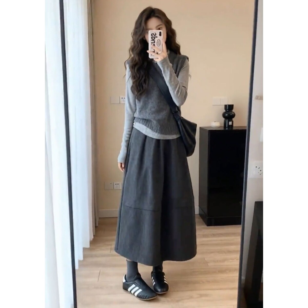 小个子香风韩系穿搭一整套针织毛衣马甲套装裙子女早春季2026新款