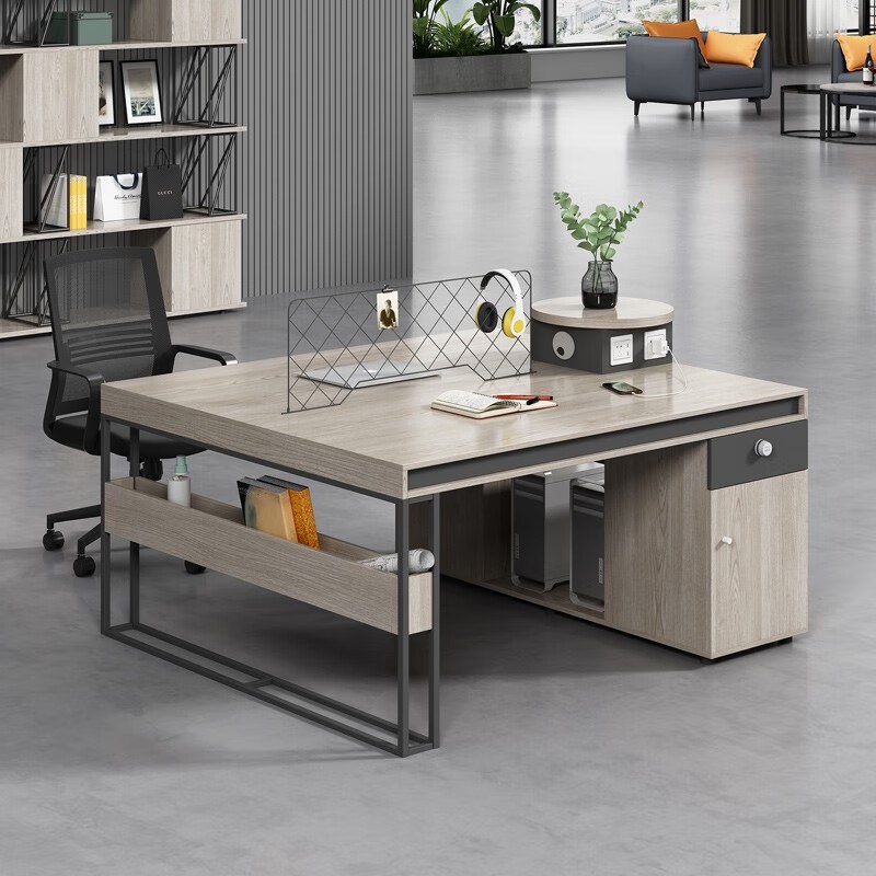 职员办公桌椅组合简约现代4人位二双6四工位卡座员工办公室桌椅桌