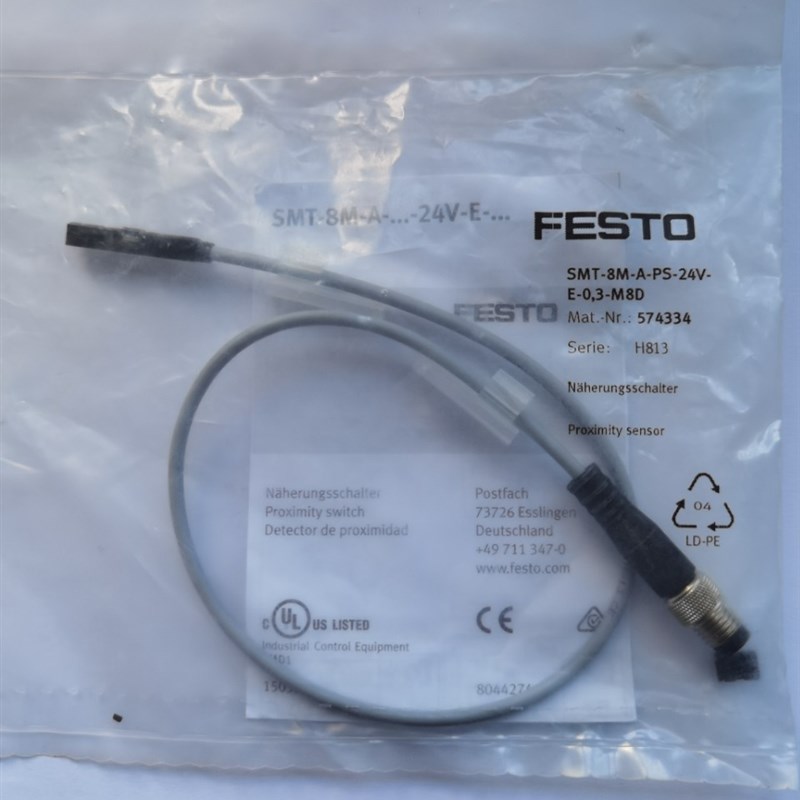 汽缸磁性开关 SMT-8M-A-PS-24V-E-0.3-M8D 订货号574334