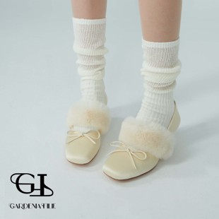 百搭款法式优雅单鞋缎面獭兔毛芭蕾玛丽珍真丝真皮大底气质女鞋