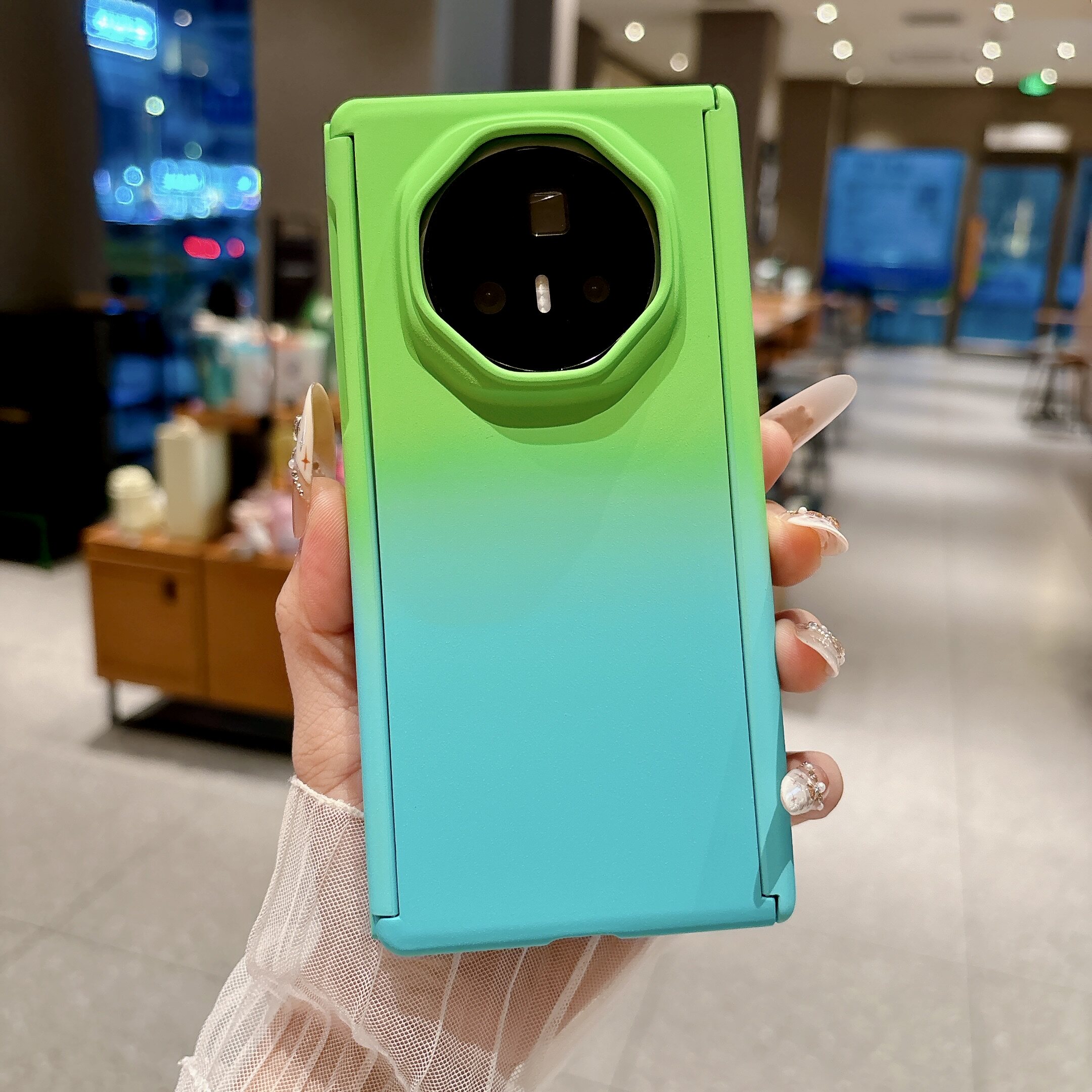 渐变双中轴无前盖适用于华为MateXT手机壳肤感磨砂xts非凡大师折叠屏套matext专用后硬防摔高级XTS超好看男女图片