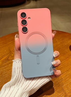 Magsafa磁吸充电适用三星A55手机壳自带镜头膜a56专用S25Edge金属漆硅胶A05s软壳5G36/34/26/25/24/16/15/14