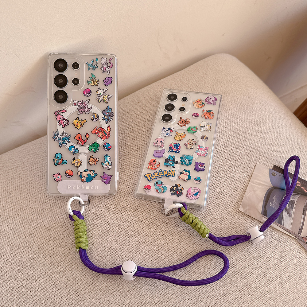 Magsafa磁吸Q版宝可梦适用三星s25ultra手机壳A16透明GalaxyS25手绳保护套s24Ultra全包56防摔s23plus外壳25+