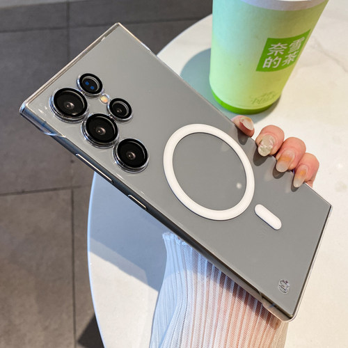 无边框透明磁吸适用三星S25Ultra手机壳S24Ultra半包s25plus新款简约s24带镜头膜s23Ultra超薄男女款s22u硬壳