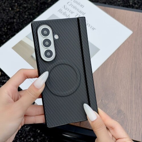磁吸碳纤维纹三件套适用于三星zfold8ultra折叠屏手机壳新款ZFold8Ul中轴SansungZFOLD6硬防摔zfold7保护套54