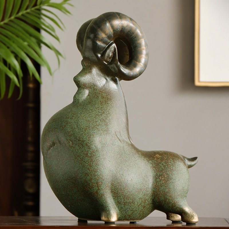 领头羊三阳开泰陶瓷摆件创意招财家居客厅玄关桌面办公室装饰摆设,家居饰品,桌面摆件,淘宝优惠券,粉丝福利购,淘宝优惠卷