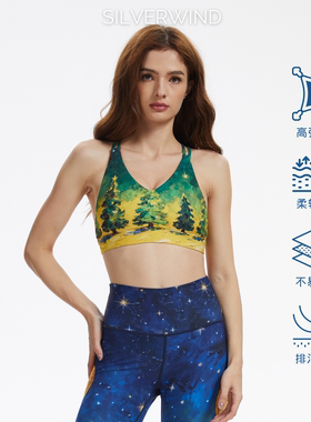 2025圣诞系列 圣诞之夜印花高强紧身裤速干跑步健身透气运动套装