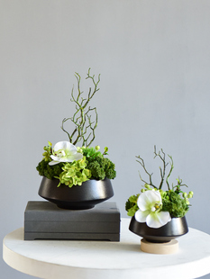 新中式禅意仿真花艺摆设客厅桌面高端假花摆设茶几装饰花摆件盆栽