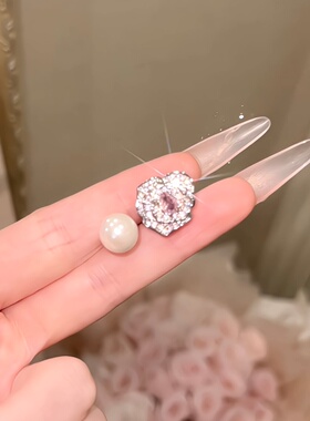 闪锆花花珍珠千金感戒指