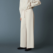 裤 西装 剪裁长裤 2026春季 HUI卉仿麻肌理绳编纽扣腰绳阔版 新款 经典